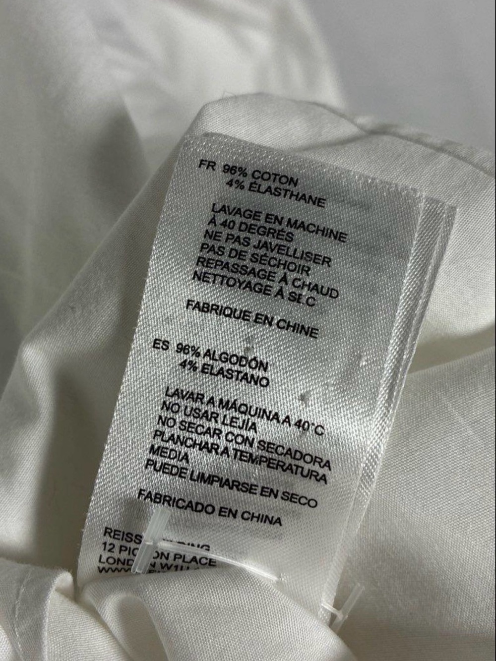 Reiss White Cotton Tailored Button Up Blouse Puff Shoulder Shirt US 6 UK 10 EU 3 - Picture 5 of 5